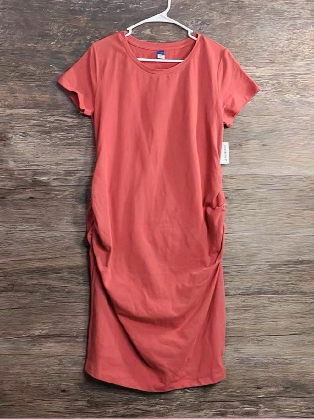 Old Navy Rust Short Sleeve Pocket Midi Dress